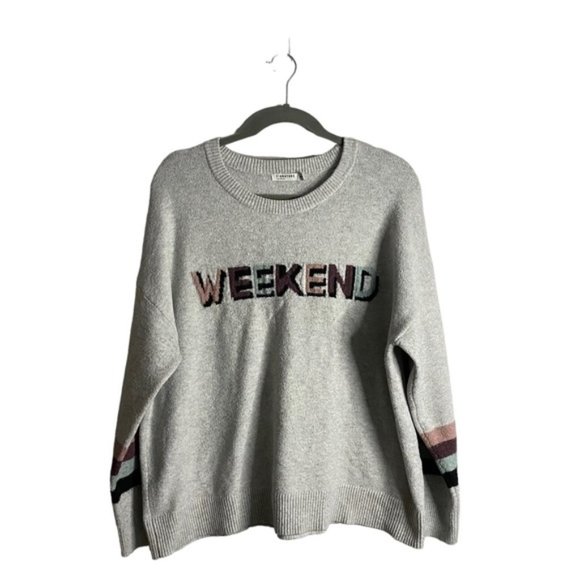 Reitmans Women's Light Heather Gray Weekend Crew Neck Sweater - Picture 1 of 8